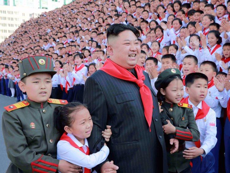 Kim Jong-Un with children