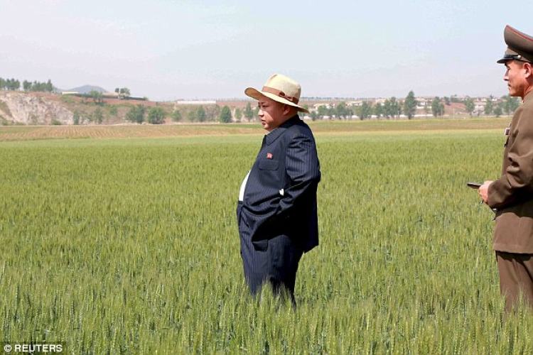 Kim Jong-Un in a field
