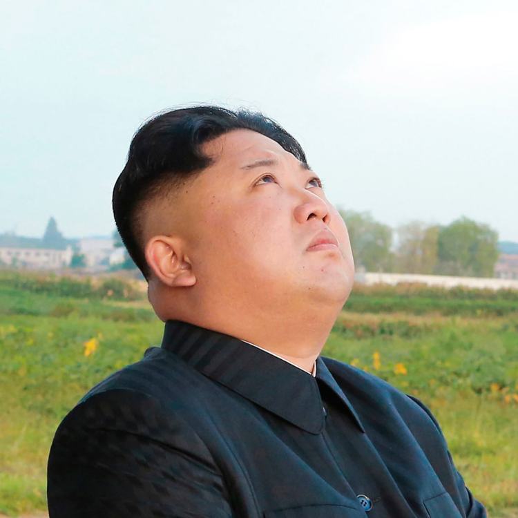Kim Jong-Un looking up