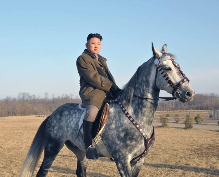 Kim Jong-Un on a horse
