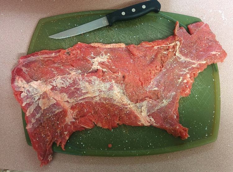 Cow-shaped steak