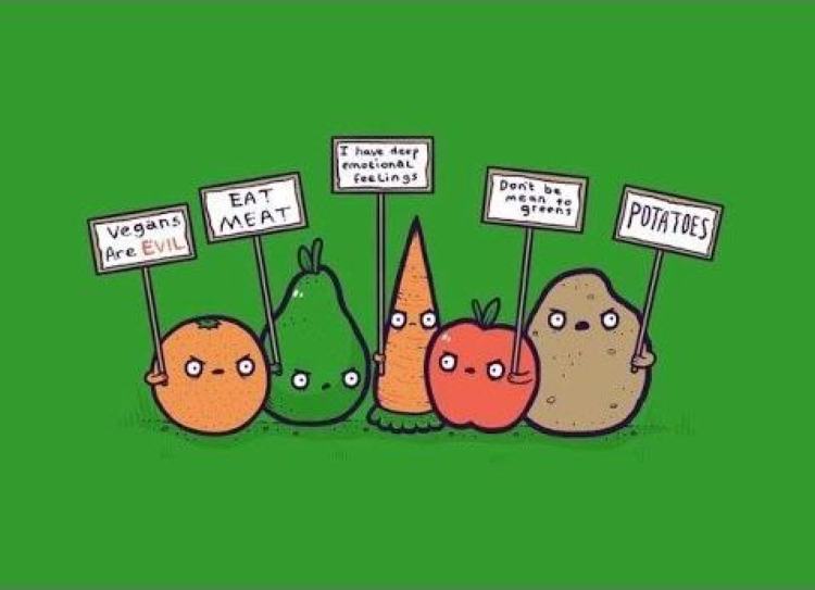 Vegetables protesting
